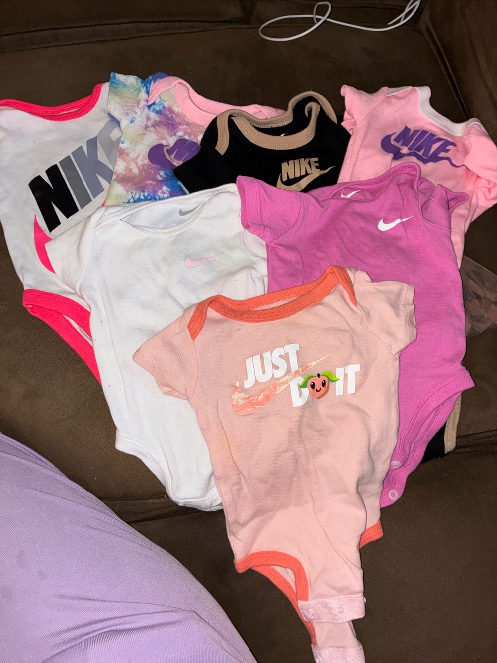 Nike Baby Girls' One-Piece Bodysuits - Pink, White, Black, Tie-Dye & Peach
